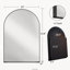 Armoire à pharmacie encastrée cintrée de 61 x 91 cm avec miroir et étagères réglables, noir mat-103096995