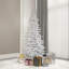 Flocked White Spruce Slim Artificial Christmas Tree LED Light-321760025
