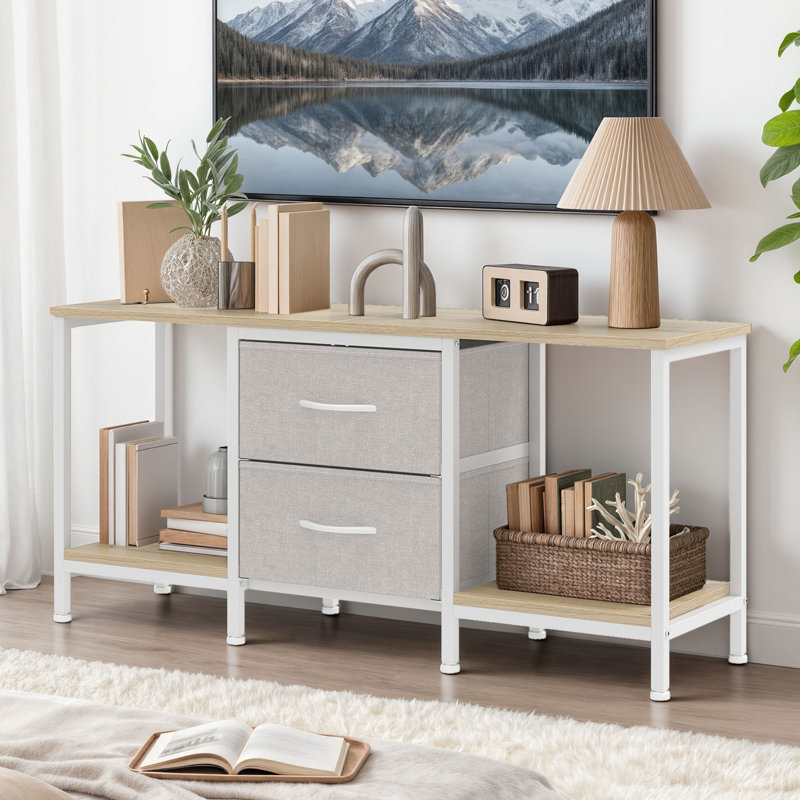 Unfinished Standard Dresser / Chest for TVs up to 49", Grey/Natural