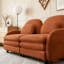 Teddy Fabric Cloud Sofa,Curved Backrest and Armrest with Curved Lumbar Pillows-1478361753