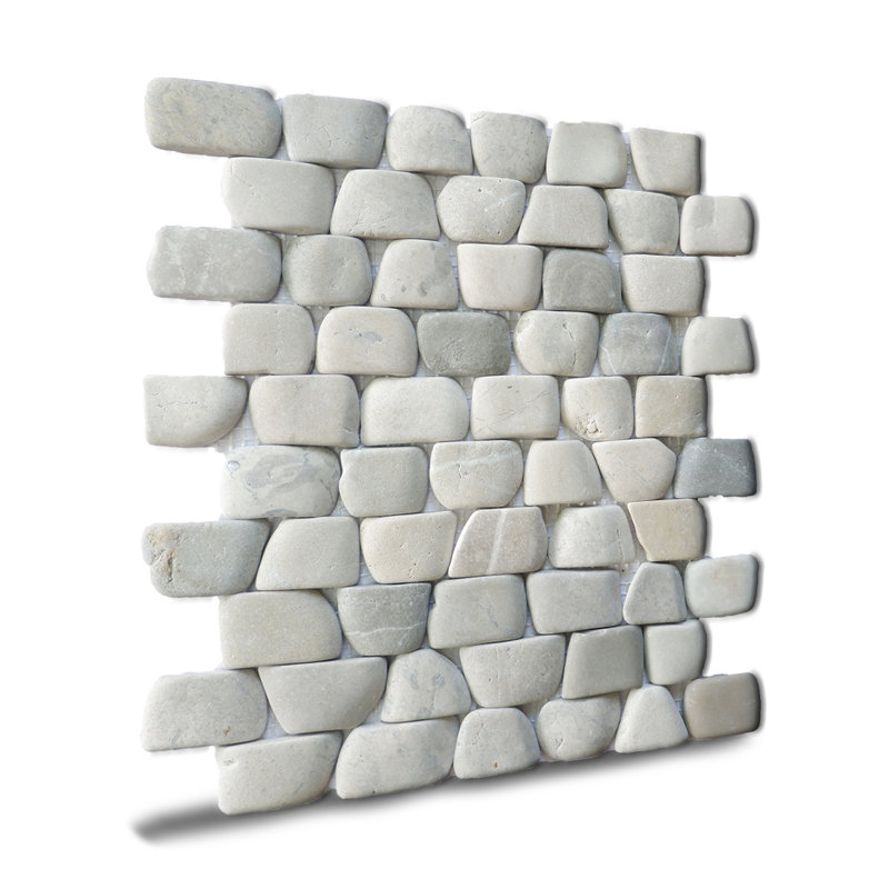 Carreau de mosaïque linéaire en pierre naturelle 12 "x 12" Florida, Rayures grises