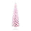 6Ft Snow Flocked Artificial Slim Pencil Christmas Tree With Realistic Branches And Plastic Base Stand