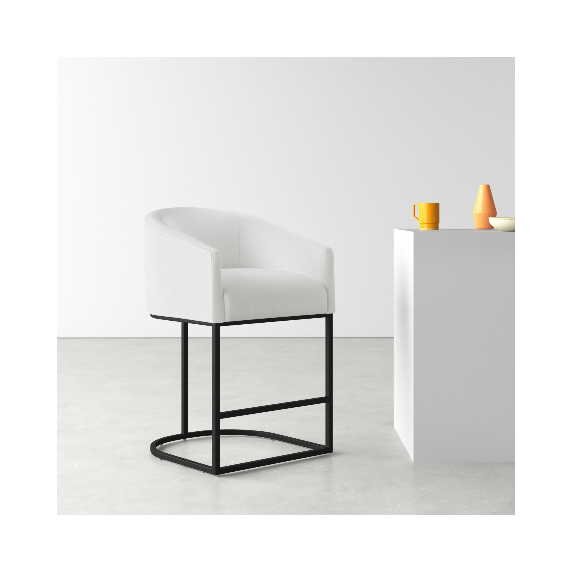 Austri Counter & Bar Stool, Counter Stool (25.6" Seat Height), White