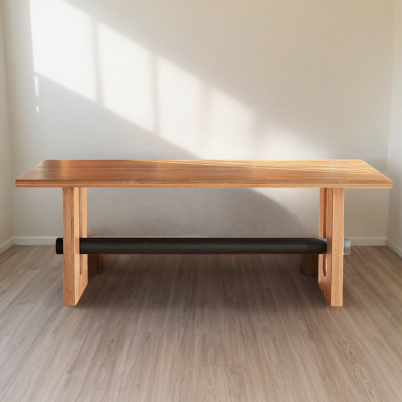 Jenika Ash Solid Wood Dining Table, 35.43" W x 86.61" L