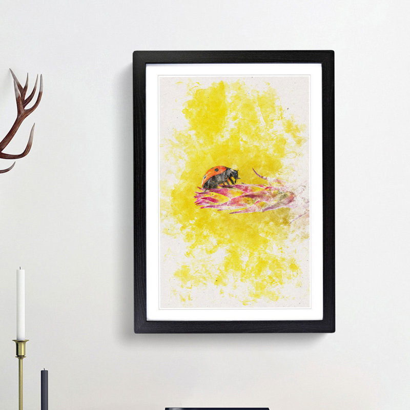 Ladybird - Picture Frame Painting Print, 87cm H x 62cm W x 2cm D, Black Framed
