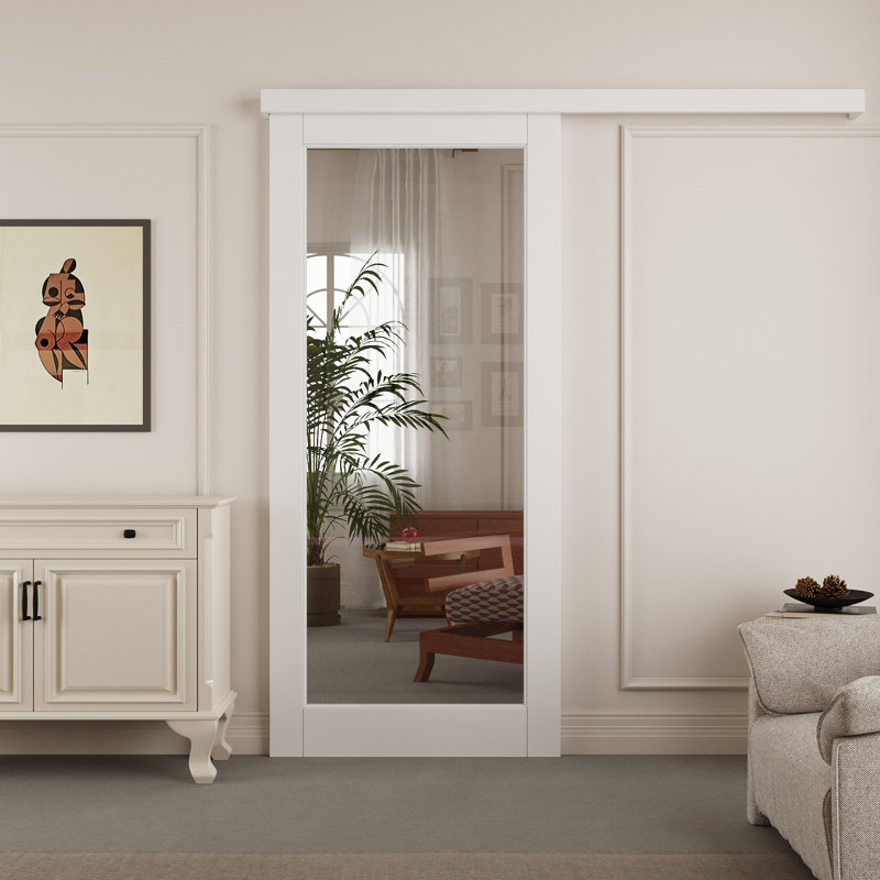 Porte de grange coulissante en verre 1-Lite 80 po, 36 po x 80 po