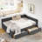 Full Size Upholstered Daybed In Grey Velvet, Two Drawers For Storage Function, Comfortable And , Vertical Stripe Pattern, Easy Assembly Process Purposes, Hassle --189486958