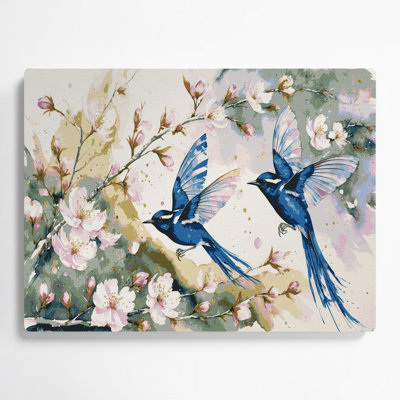 Oiseaux, superbe art mural en métal beige fée