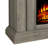 Farmhouse Grayish-brown Electric Fireplace TV Stand – Freestanding Heater Media Console, Realistic Log Flame, Open Storage Shelf,-2122579512
