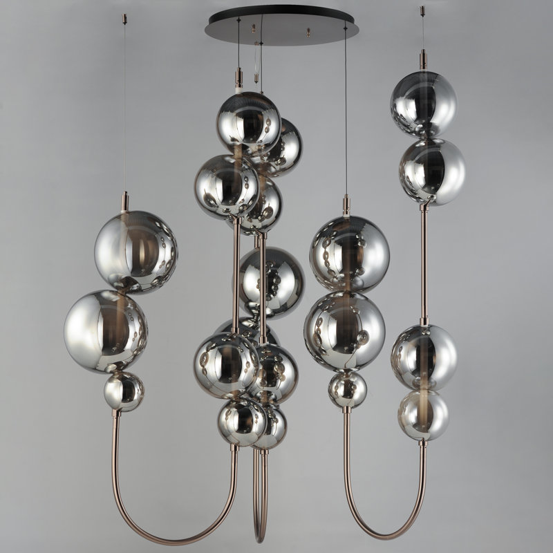 Dreamer 3 - Light LED Pendant, Black Chrome, Mirror Smoke