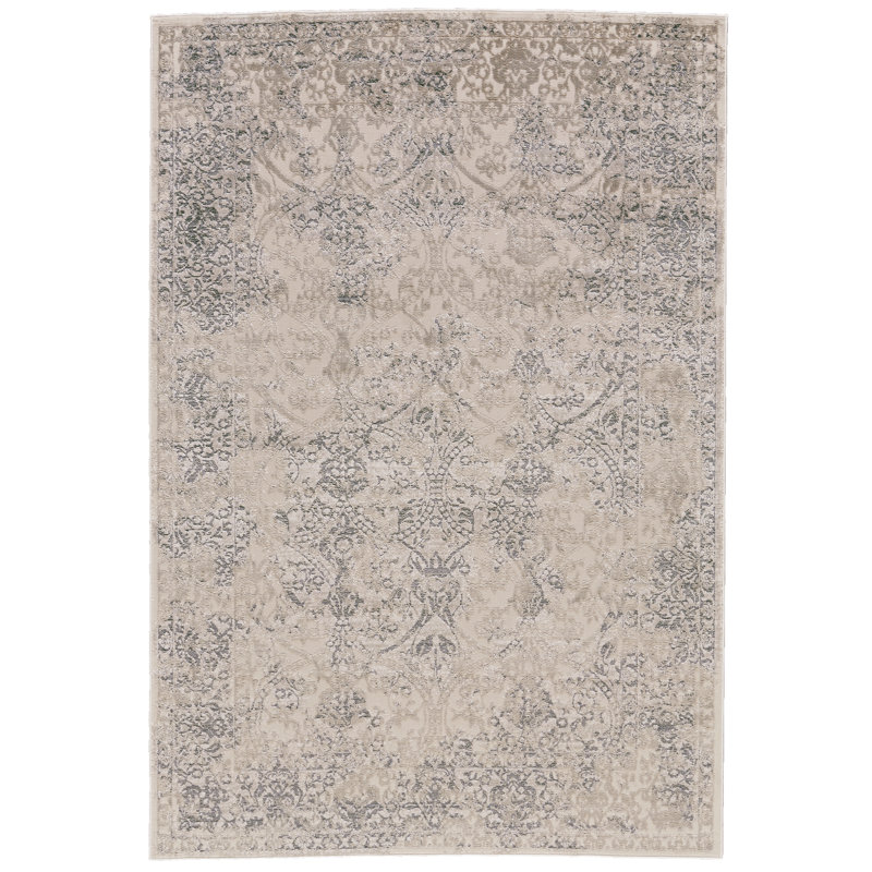 Tapis gris à motif abstrait Donatella, Rectangle 5 pi x 8 pi