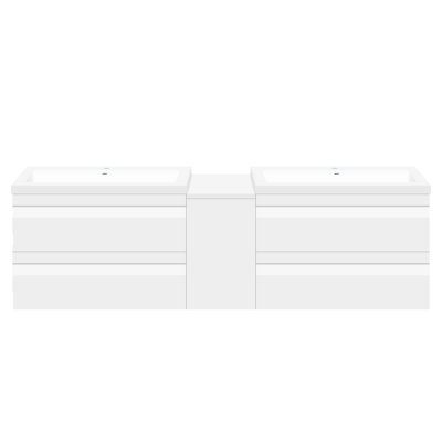 60'' Double Bathroom Vanity with Resin Top