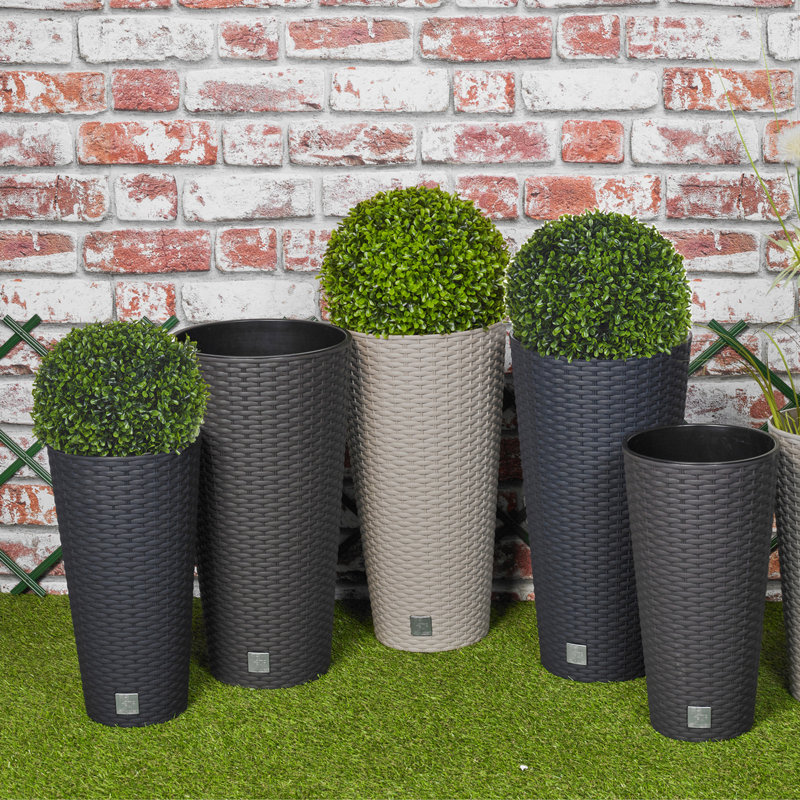 Fok Pot Planter, Black, Set of 1