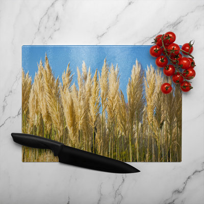 Pampus Grass Designer Glass Chopping Board