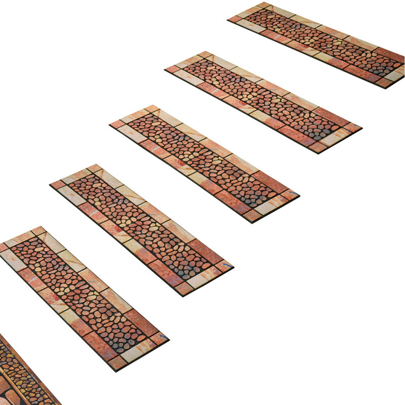 Terracotta Rubber and Polyester Stone Pebble Stair Tread