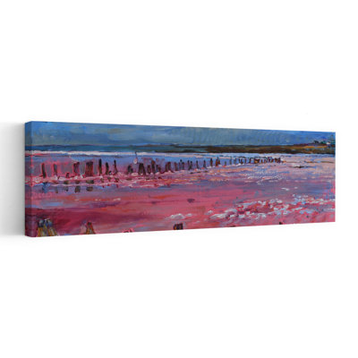Pink Lake Reflections Colorful Peaceful Serene Landscape Nature Wall Art