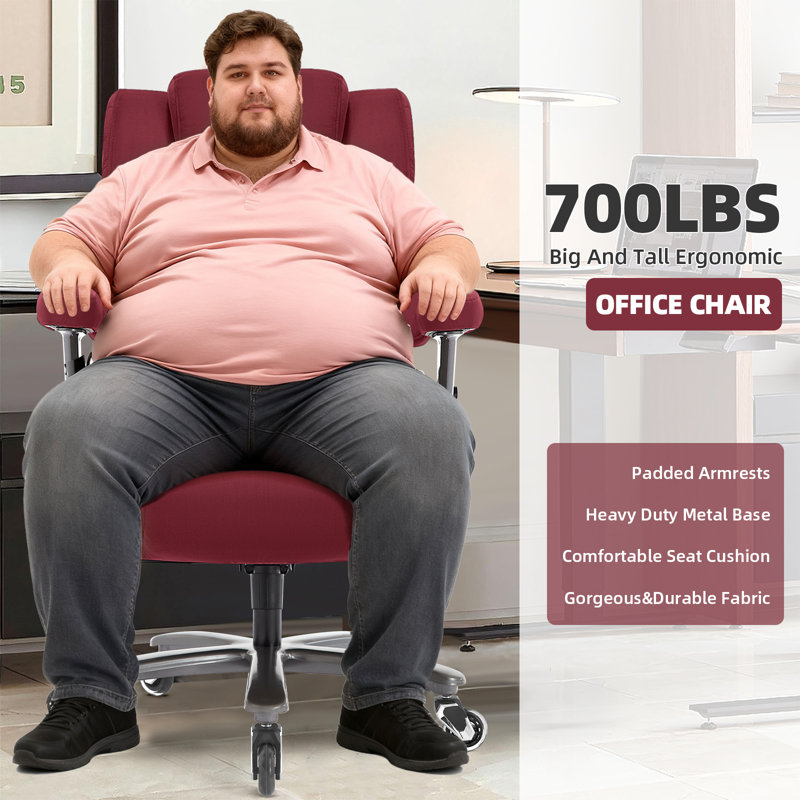 Fauteuil de bureau ergonomique Wayfair Nagib, Bourgogne
