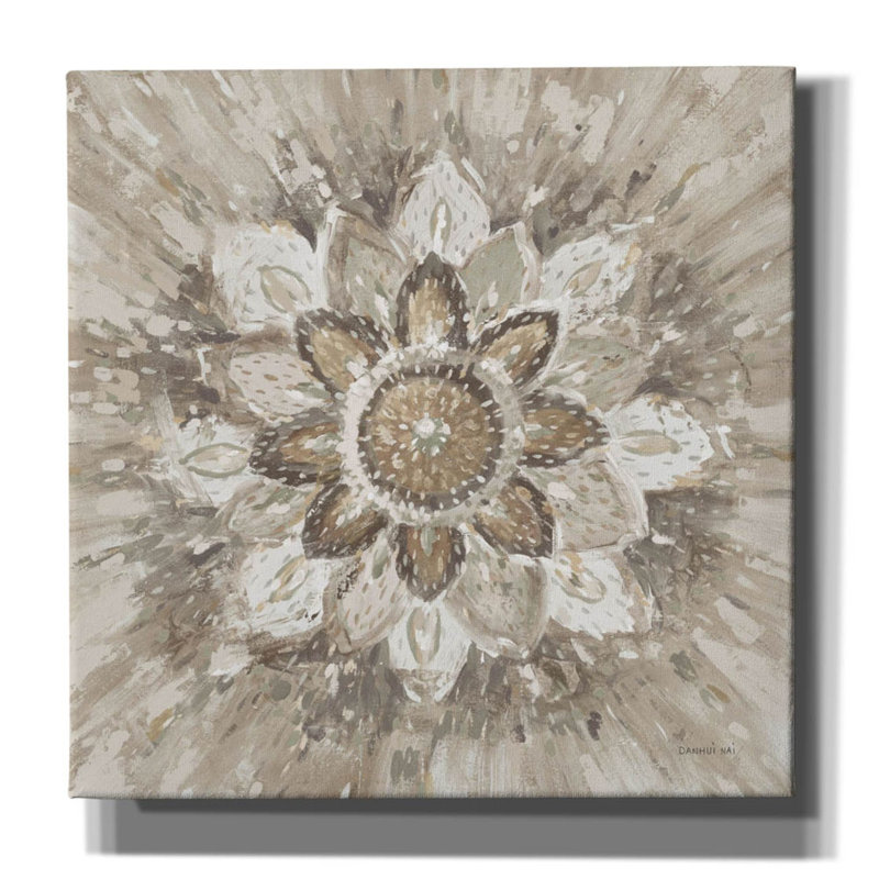 Toile épique «Spice Mandala Neutral» par Danhui Nai, H 12 po x l 12 po