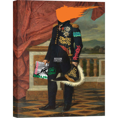 Pop And Funny Portraits Of Ladies And Knights, The General by Eric Chestier - Wrapped Canvas Print
