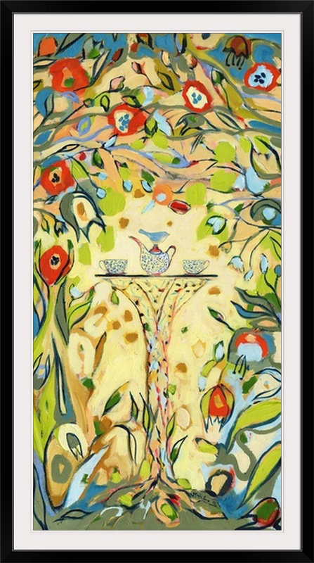 Nolani " Tea For Two ", 32" H x 20" W x 1" D, Black Framed