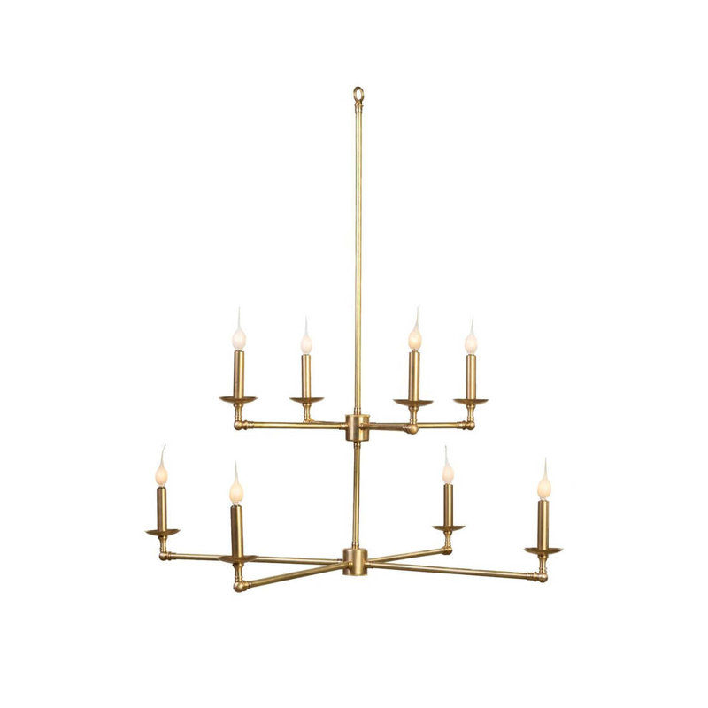 Lustre 8 lumières en laiton