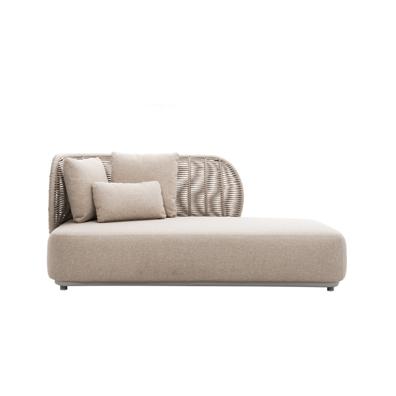 Outdoor Sectional Patio Lounge Sofa Outdoor Patio Furniture Rope Couch Aluminum Sofas with Thick Cushions,Beige