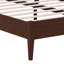 Lit-bateau de style Mid-Century avec lattes de bois robustes et support en métal-752748183