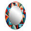 Grand miroir mural orange géométrique bleue - formes abstraites, miroir décoratif moderne, impression d'art en métal-121387244-121387880