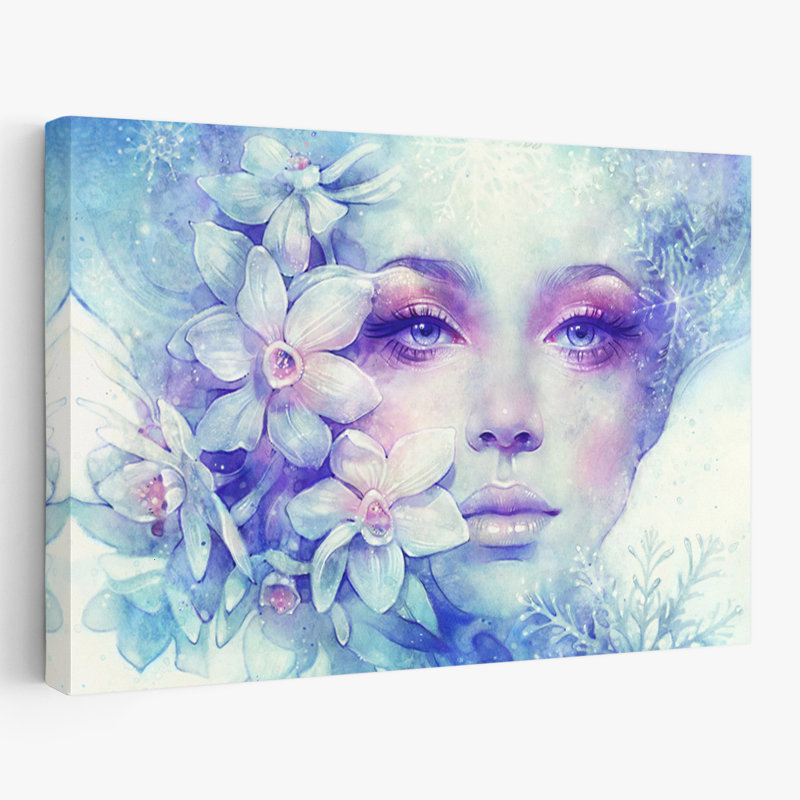 Decembre - Figuratif urbain, pop surréalisme, fantaisie, fleurs, art d'hiver, H 40 po x l 60 po