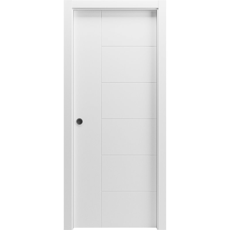 Panelled Wood Pocket Doors, 84" x 84"