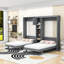 Lit simple et simple avec structure en bois et tablettes-636364157
