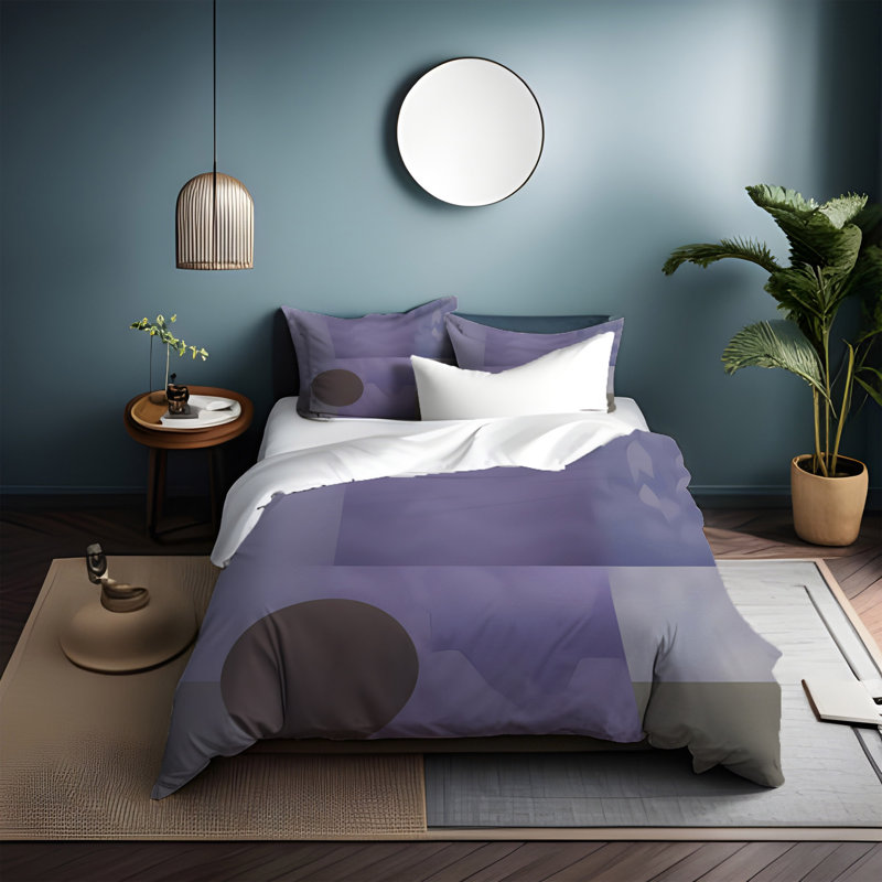 Polyester Abstract Duvet Cover, King Duvet Cover + 2 King Shams