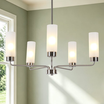 5-Light Dimmable Shaded Chandelier