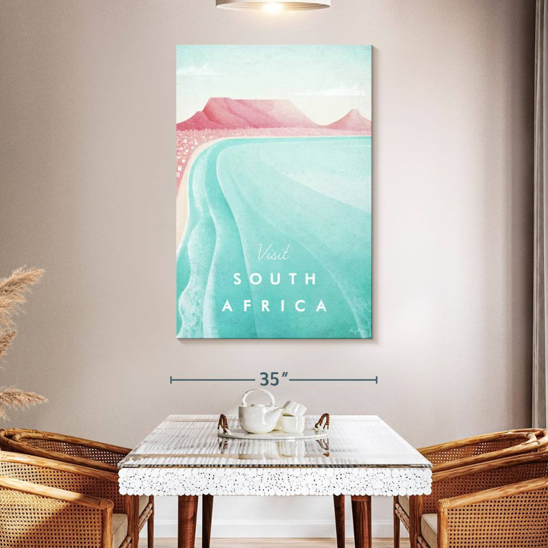 Aime, affiche de voyage rétro d'Afrique du Sud, H 51 po x l 34 po