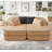 77.2" Teddy Fabric No-Assembly Modular Compression Sofa-1887140629
