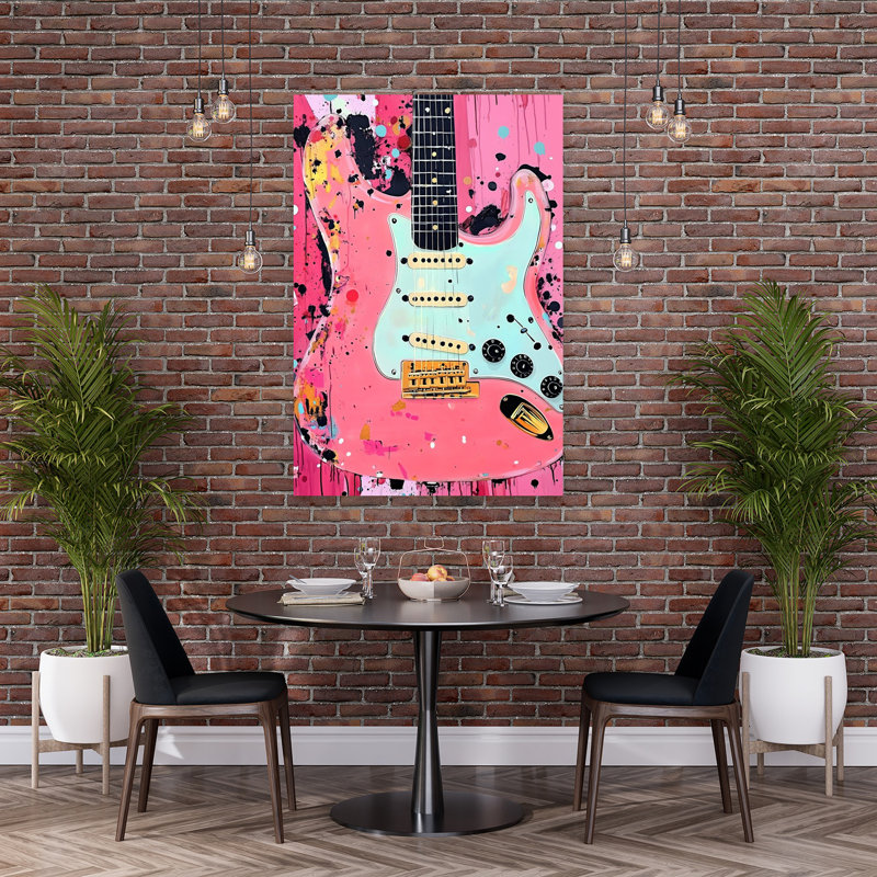 Guitare 7, art contemporain abstrait paysage naturel, H 60 po x l 40 po