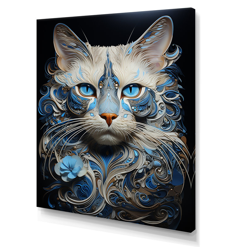 Chat siamois sérénade - impressions sur toile, H 40 po x l 30 po x P 1,5 po, Toile tendue