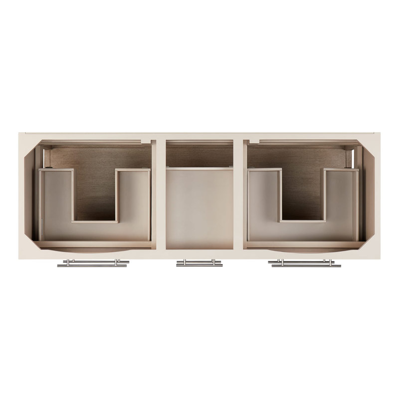 60" Robertson Double Bathroom Vanity - Cabinet Only, Brushed White