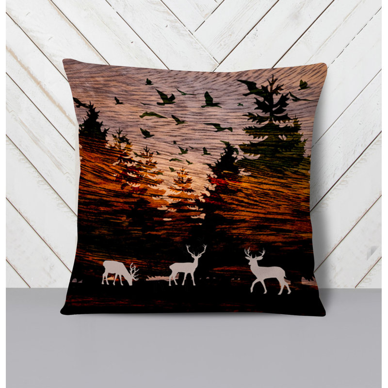Throw Pillow With Insert, 16"H x 16"W, Brown/Orange 1