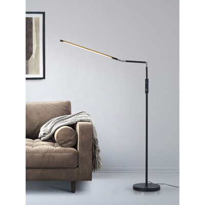 Astrix 76'' LED Swing Arm Floor Lamp Set with USB