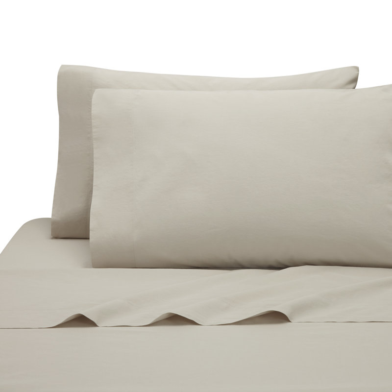 Ludlow Tencel Cotton Pillowcase, Oatmeal, Queen Pillowcase