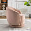 Fauteuil demi-tonneau pivotant en velours avec base robuste et coussin rembourré épais-1619580512