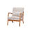 Mid-Century Modern Upholstered Accent Chair with Pillow, Solid Rubberwood Ergonomic Reading Armchair, Beige-1649088638-1649088625