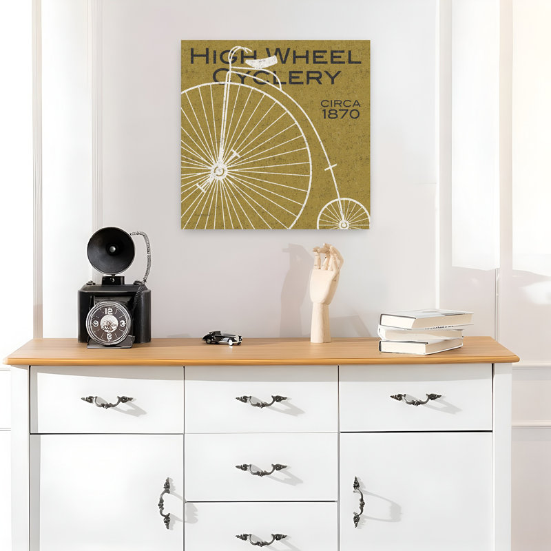 «High Wheel Cyclery», art rétro, H 18 po x l 18 po