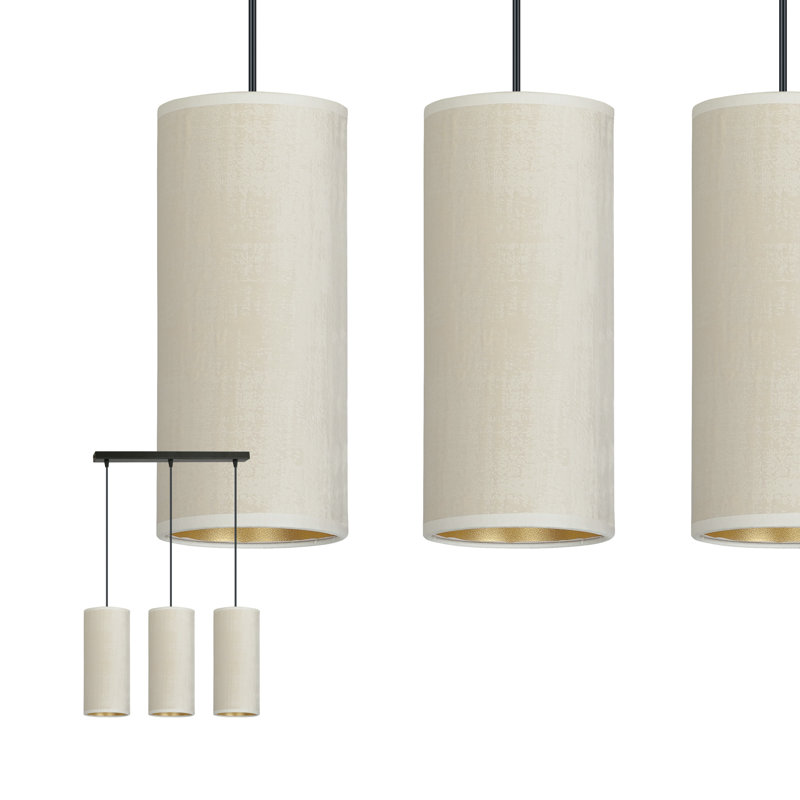 Ealidh 3 - Light Steel Kitchen Island Pendant, White