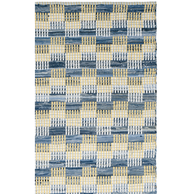 Alberta Hand Woven Cotton Abstract Rug, Rectangle 6' x 9'