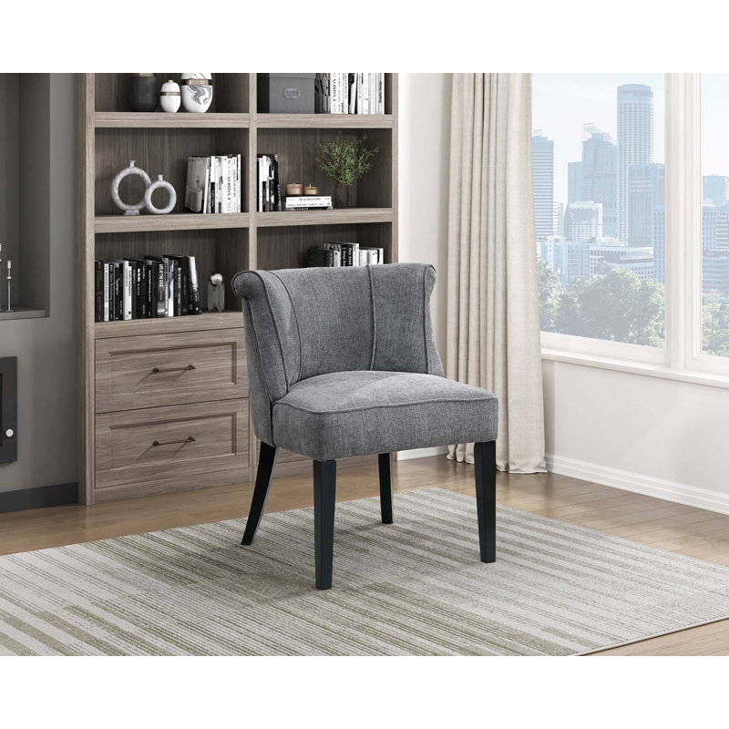 Magno Upholstered Accent Chair, Charcoal Fabric