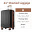 Valise rigide, valises en ABS léger et durable avec roues doubles, bagage de voyage extensible à carreaux de 24 pouces-130477424