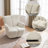 Modern Upholstered 360° Swivel Barrel Accent Armchair-486239310