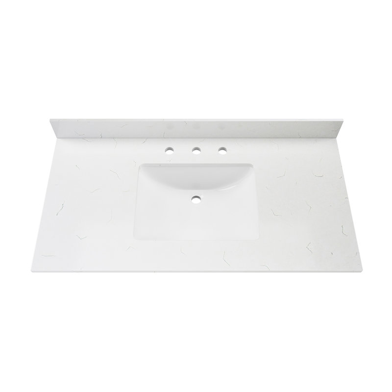 43" Carrara White Vanity Top with Single Sink